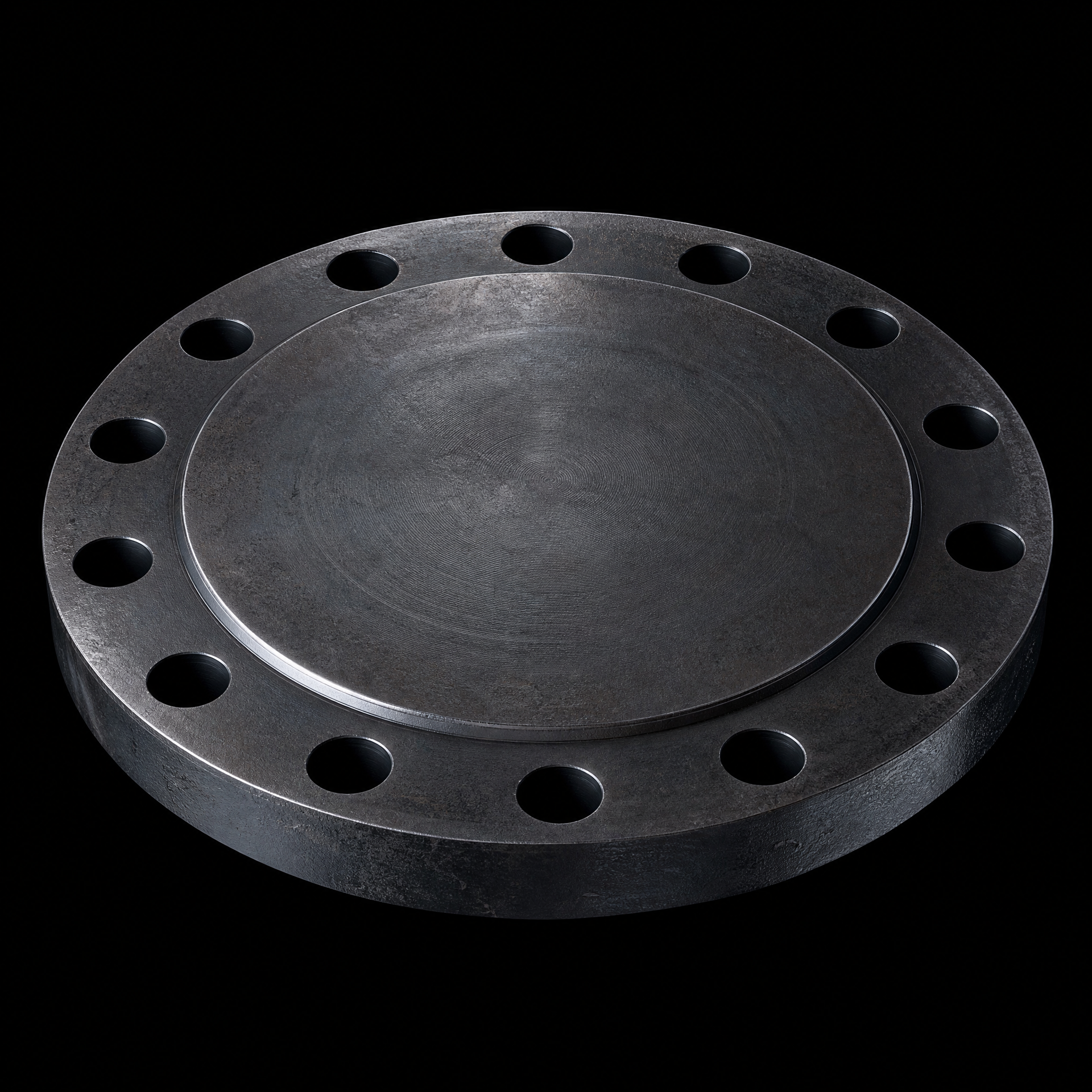 3D render carbon steel blind flange ASME B16.5 Class 600
